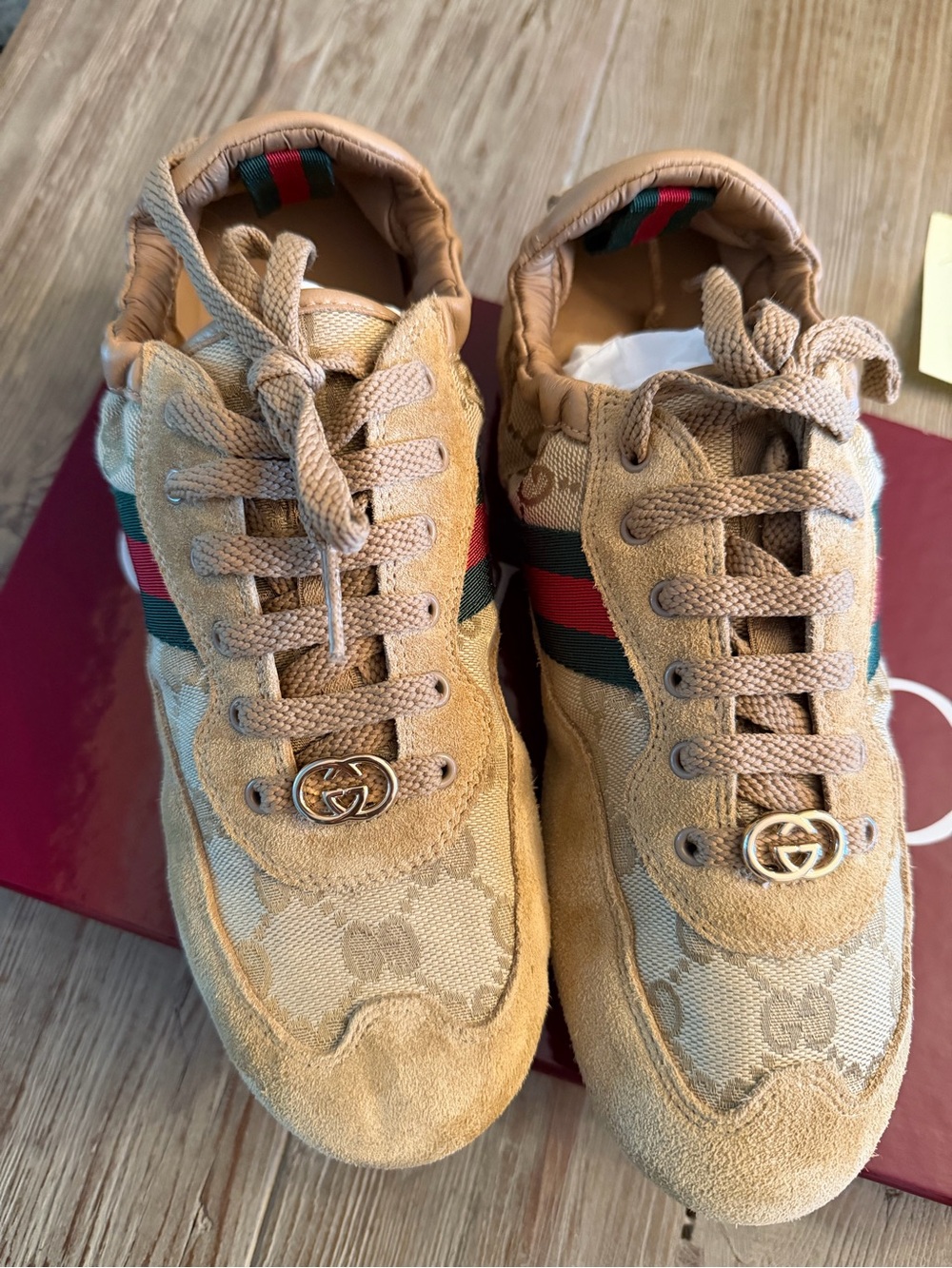 Gucci GG Shift Sneakers with Red-Green Web size 37